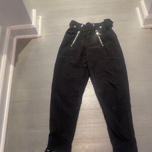 RTA black parachute pant